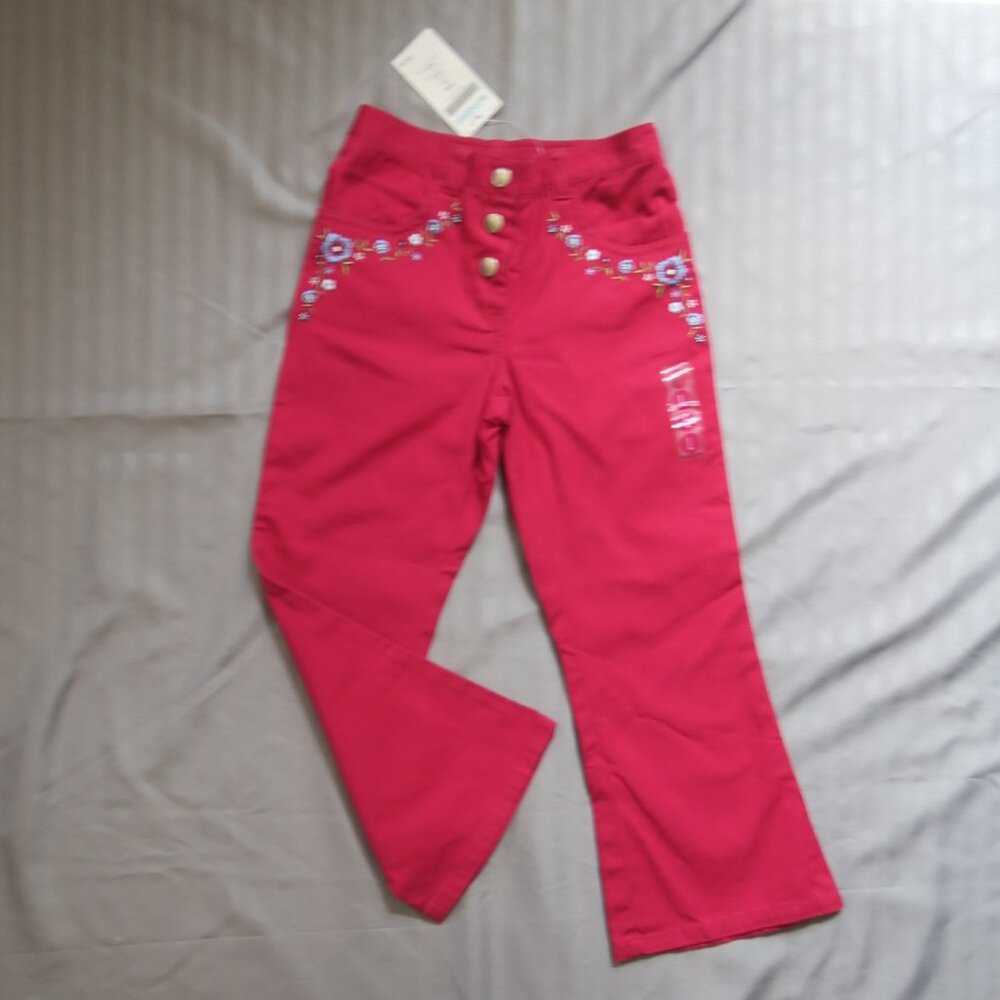 Gymboree Girls Pants w/Embroidered Wildflowers  Size 5   NWT